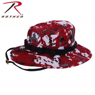 5411-7.25 Rothco Wide Brim Military Camo Hunting Camping Bucket Boonie Hat[7 1/4,Red Digital Camo]