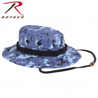 5413-7.75 Rothco Wide Brim Military Camo Hunting Camping Bucket Boonie Hat[7 3/4,Sky Blue Digital Ca