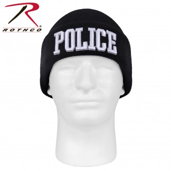 5449 Rothco Black Embroidered POLICE Deluxe Acrylic Beanie Watch Cap