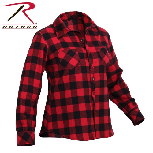 55739-M Womens Red Plaid Flannel 100% Cotton Shirt Rothco 55739[Medium] 