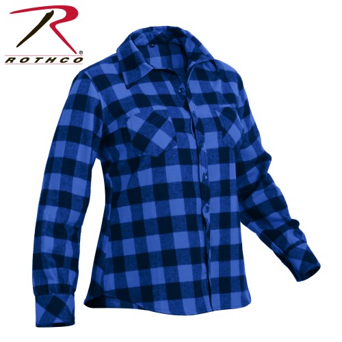 5575-M Women's Blue Plaid Flannel 100% Cotton Shirt Rothco 5575[Medium]