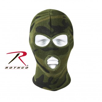 Rothco 5596 Woodland Camouflage Military Three Hole Acrylic Face Mask