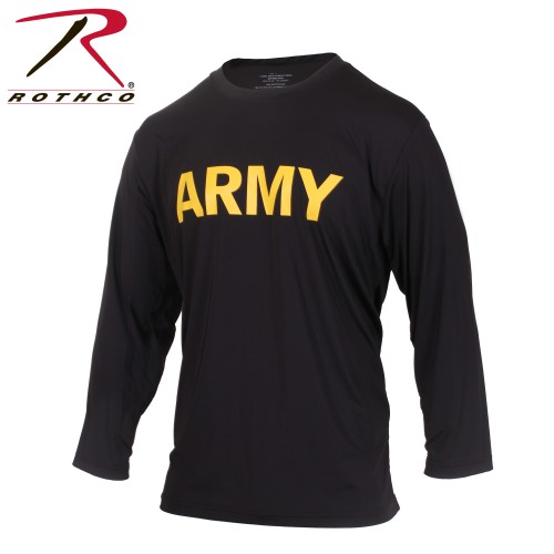 56020-L ARMY Black Long Sleeve Physical Training Military Mens T-Shirt Rothco 56020[Large]