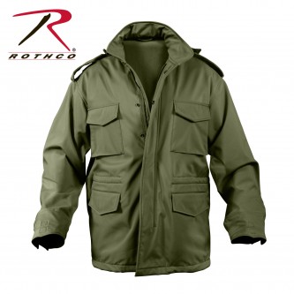 5744 Rothco Olive Drab Waterproof Soft Shell M-65 Tactical Jacket With Hood Size X-Small