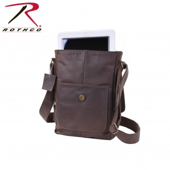 57950 Rothco Brown Leather Military Tech Bag 