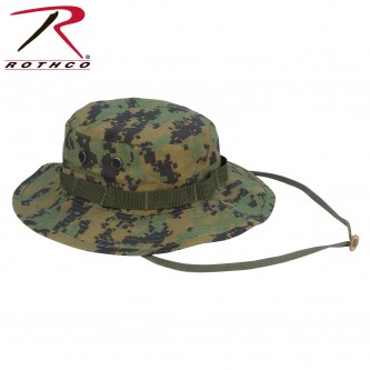 5827-7.75 Rothco Wide Brim Military Camo Hunting Camping Bucket Boonie Hat[7 3/4,Woodland Digital Ca
