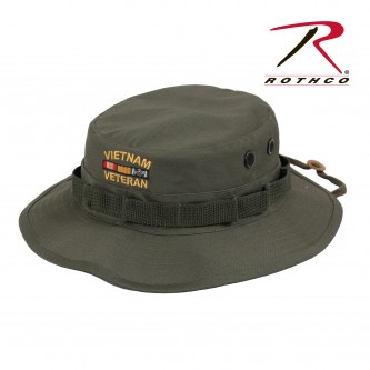 5911-7.5 Vietnam Veteran Embroidered Military Style Boonie Hat Rothco[Olive Drab,7.5] 
