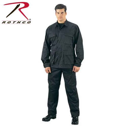 Rothco 5923-MED  Military BDU Cargo Fatigue Pants- Cotton Or Rip Stop[Medium,Black Poly/Cotton]
