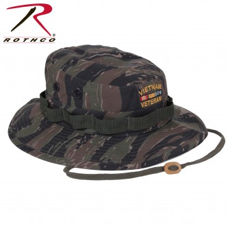 5932-7.25 Vietnam Veteran Embroidered Military Style Boonie Hat Rothco[Tiger Stripe,7.25] 