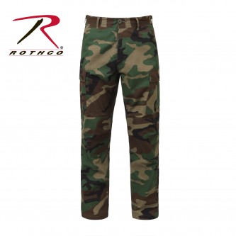 5957-S-Short Rothco Woodland Camo Military BDU Cargo Fatigue Rip-Stop Pants[Small-Short] 