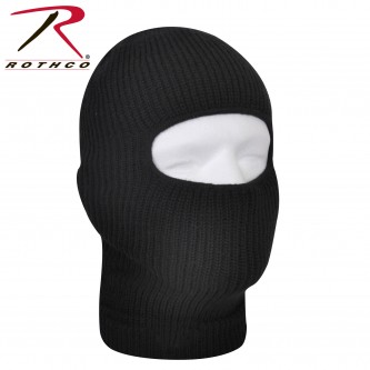 5969 Face Mask Black Military One Hole Fine Knit Acrylic Cold Weather Rothco 5969 