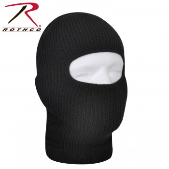 5969 Face Mask Black Military One Hole Fine Knit Acrylic Cold Weather Rothco 5969 
