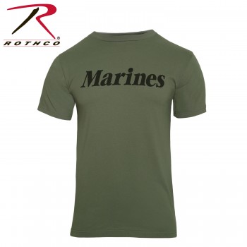 60157-s Rothco Short Sleeve Military Sport Physical Training T-Shirt[Olive Drab Marines,S] 