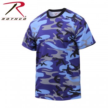 60173-M T-Shirt Camouflage Camo Rothco Military Style[Medium,Electric Blue Camo] 