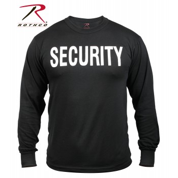 Rothco 60222-S Black Security Tactical 2-Sided Long Sleeve Military T-Shirt[Small] 