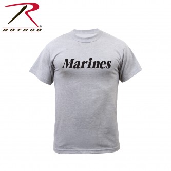 6033-2X Rothco Military Gray Short Sleeve Physical Training T-Shirts[2XL,Marines] 