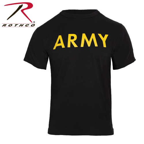 60363-M Rothco Short Sleeve Military Sport Physical Training T-Shirt[Black Army,M] 
