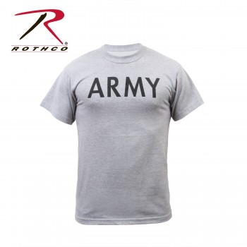 6080-S Rothco Military Gray Short Sleeve Physical Training T-Shirts[S,Army] 