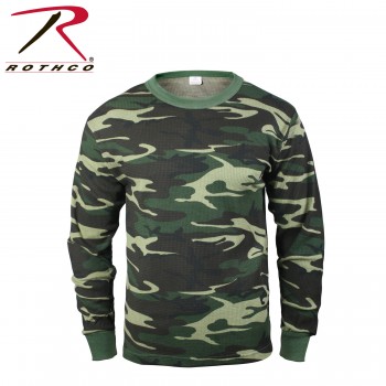 Rothco Military Thermal Knit Cold Weather Long John Underwear[Woodland Camo Top,Medium] 6100-M 