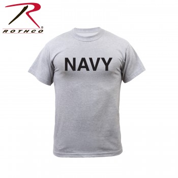 60010-S Rothco Military Gray Short Sleeve Physical Training T-Shirts[S,Navy]