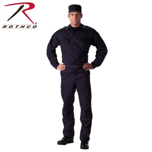Rothco 6110-L Navy Blue Military Tactical Gear BDU Epaulet Uniform Fatigue Shirt[Large] 