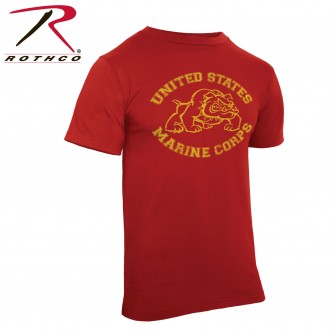 61163-2X Rothco Red USMC Bulldog Vintage Design Short Sleeve T-Shirt[2XL] 