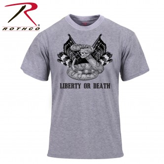 61532-3X Men's Grey T-Shirt Liberty Or Death Rothco 61530[3X-Large] 