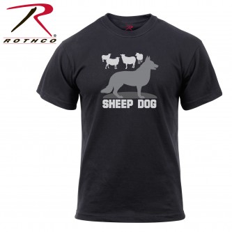 61540-L Men's Black T-Shirt Military Sheep Dog Rothco 61540[Large] 