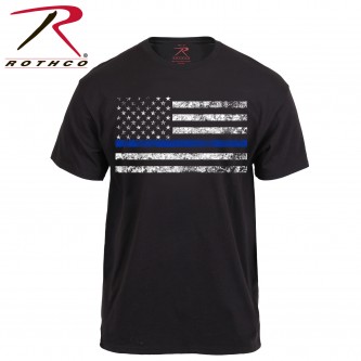 61552-3X Black Thin Blue Line Distressed US American Flag Support the Police T-Shirt61550[3X-Large] 