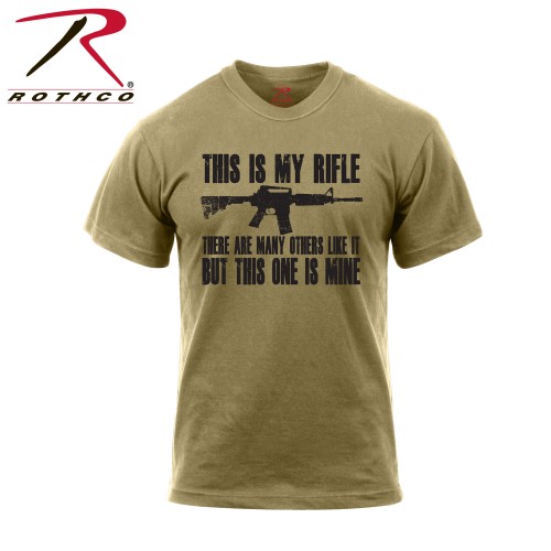 61590-S T-Shirt This Is My Rifle USMC Rifleman's Creed Coyote Brown Rothco 61590[Small] 