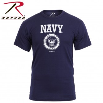 61610-2X US Navy Emblem T-Shirt Mens Navy Blue Military T-Shirt Rothco 61610[2X-Large] 