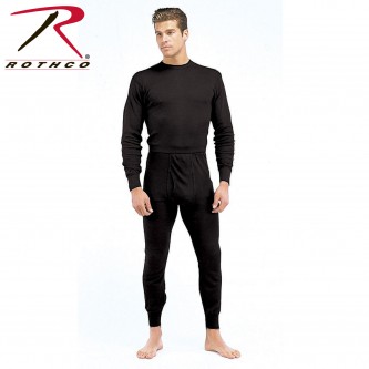 6225-XL Rothco Black Lightweight Performance Single Layer Polyester Long John Underwear[Black Bottom