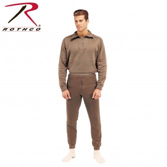 Rothco Extreme Cold Weather Polypropylene Long John Underwear With Zip Collar[Brown Top,Medium] 625