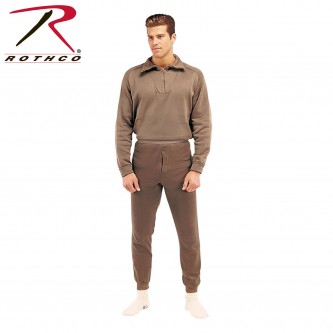 6248-L Rothco Extreme Cold Weather Polypropylene Long John Underwear With Zip Collar[Brown Bottoms,L