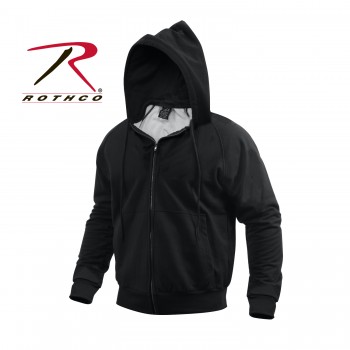 Rothco Thermal Lined Military Camo Hoodie Zipperred Sweatshirt[Black,3XL] 6261-BLK-3X 