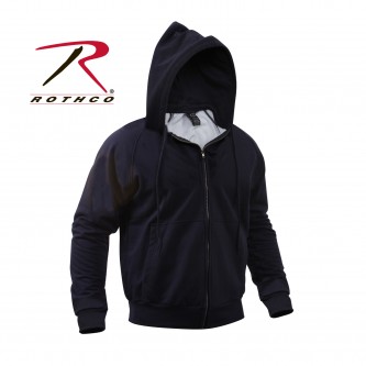 6260-Navy-XL Rothco Thermal Lined Military Camo Hoodie Zipperred Sweatshirt[Navy Blue,XL] 
