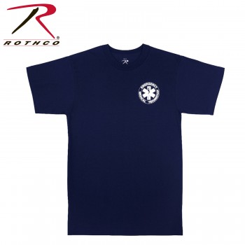 Rothco 6337-S NEW Navy Blue 2 Side EMT Official Raid Short Sleeve T-Shirt[Small] 