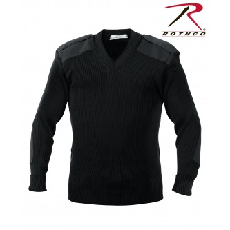 6487-BLK-4X Rothco Military Long Sleeve 100% Acrylic V Neck Sweater[Black,4X-Large] 