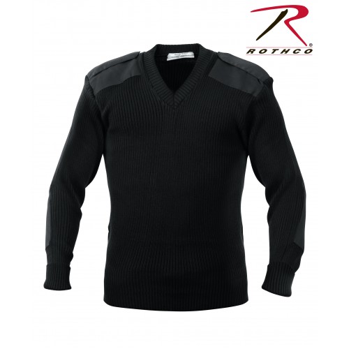 6365-Blk-3X Rothco Military Long Sleeve 100% Acrylic V Neck Sweater[Black,3X-Large] 