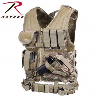 6384 Rothco Military Cross Draw Tactical MOLLE Vest[MultiCam] 