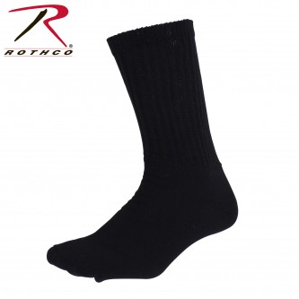 5429 Rothco Athletic Military Sports Crew Sock Pair[Black,L (12-15)] 