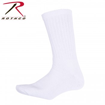 6439-L Rothco Athletic Military Sports Crew Sock Pair[White,L(10-13)] 