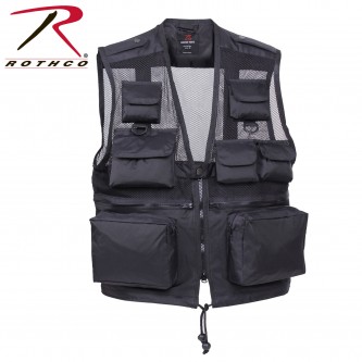 6486-3X Rothco Nylon Water Resistant Military Tactical Recon Vest[Black,3XL] 