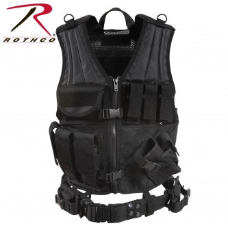  Rothco Military Cross Draw Tactical MOLLE Vest[Black]  Rothco Military Cross Draw Tactical MOLLE