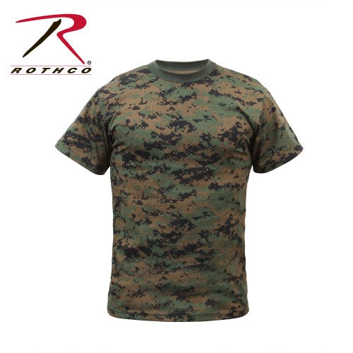 6396-XL Kids Short Sleeve T-Shirt Military Camouflage t shirt camo Rothco [XL,Woodland Digital Camo]