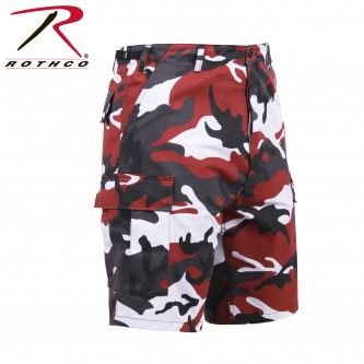 65221-S BDU Cargo Shorts Button Fly Camouflage Military Rothco [Red Camo,Small] 