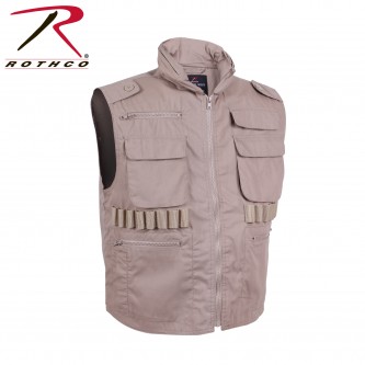 6552-2X Khaki Military Tactical Hunting Ranger Vest With Hood 6551 Rothco[2XL] 