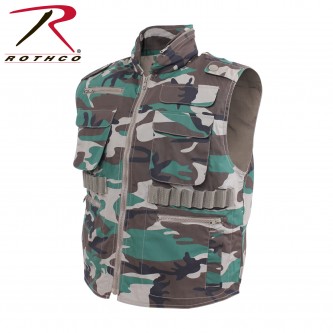 6555-M Rothco Military Tactical Hunting Camouflage Ranger Vest With Hood[Woodland Camo,Medium] 
