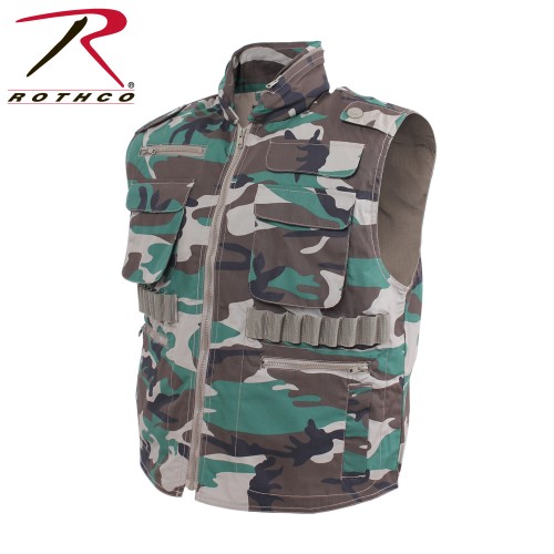 6555-S Rothco Woodland Camo Military Tactical Hunting Ranger Vest With Hood[S] 