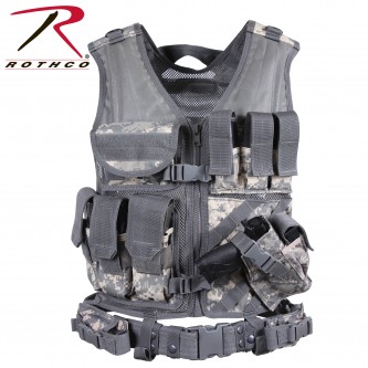 6598 Rothco Military Cross Draw Tactical MOLLE Vest[ACU Digital Camo] 